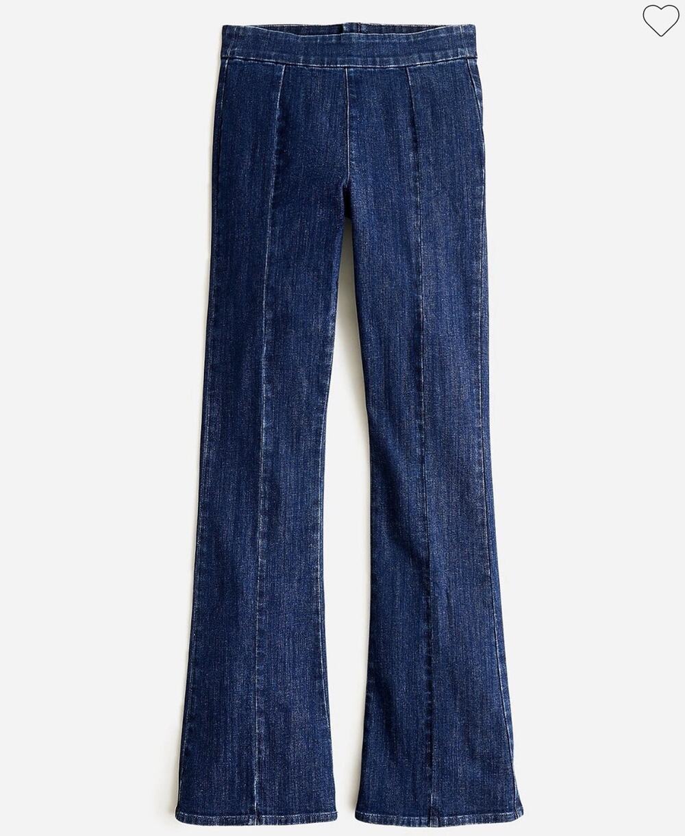 J.Crew Women’s Flare Jeans Back Zip Pintuck High Rise Size 32 14 Stretch